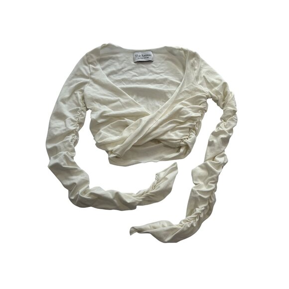 The Retreat Ruched Crop Top in White - Picture 1 of 3
